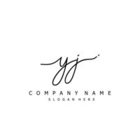 Initial YJ handwriting of signature logo vector