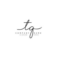 Initial TQ handwriting of signature logo vector