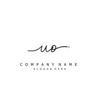 Initial UO handwriting of signature logo vector