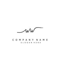 Initial WW handwriting of signature logo vector