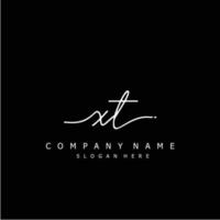 Initial XT handwriting of signature logo vector