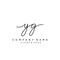 Initial YG handwriting of signature logo vector