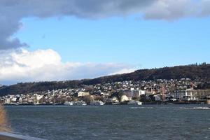 Rhine with small town Bingen photo