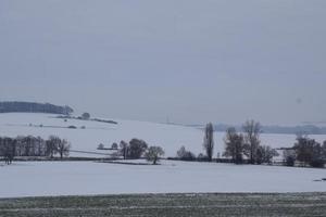 snow covered Eifel landscape photo