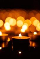 Burning candles with shallow depth of field photo