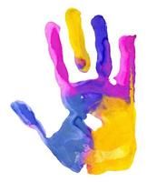 Colorful hand print photo