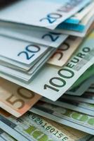 Euro and USA dollar money banknotes background photo