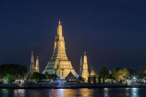 Wat Arun Buddhist religious places on night time, Bangkok photo