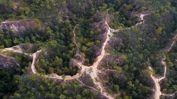 Aerial view of Pai Canyon Kong Lan on sunset, Maehongson, Northern Thailand. photo