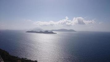 The view from the top to Sea, aerial panoramic. On a water nobody, clear view. photo