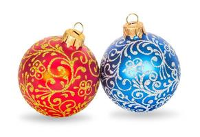 Christmas balls red and blue photo