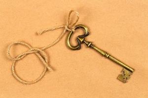 Vintage bronze key photo