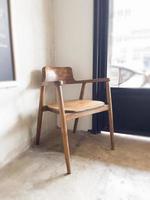 Vintage wooden chair in coffee shop photo