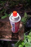 griego, Indonesia, 2022 - mini gas latas usado para mini portátil gas estufas foto