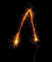 made with sAlphabet element made with sparklers ready for your inscriptions on black background photo