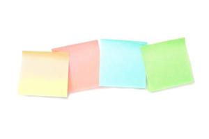 Sticky note on white background photo