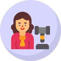 Judge Woman Vector Icon Design