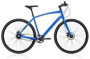 Blue bicycle isolated on a white background photo