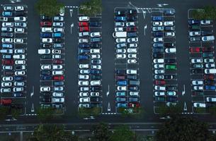 Aerial view of car parking photo