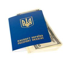 Ukrainian foreign passports and dollars photo