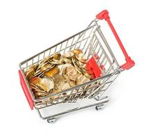 Shopping Cart with coins photo