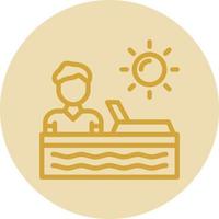 Sunbathing Vector Icon Design