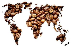 Coffee map on white background photo