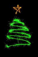 Christmas tree made by sparkler photo