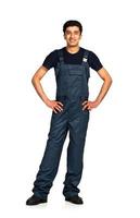 Repairman Arab nationality in the construction overalls on a white background photo