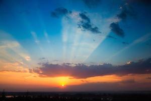 hermosa vista del atardecer foto