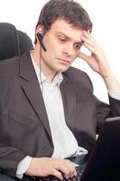 Businessman with headset photo