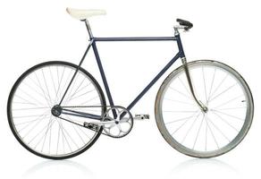 Stylish hipster bicycle isolated on white photo