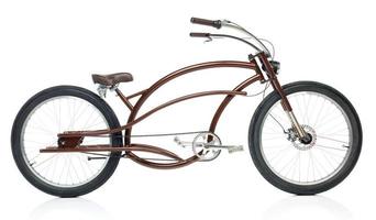 Retro styled brown bicycle isolated on a white photo