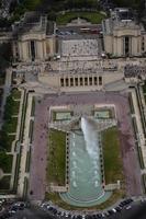 the trocadero in paris france, photographed from the top of the tour eiffel. during a hot summer day in August 2012 photo