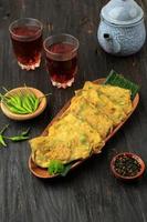 Tempe Mendoan, Tempeh Coating with Yellow Flour and Spring Onion photo