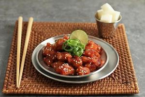 Korean Fried Chicken Yangnyeom Tongdak with Sweet Spicy Sauce photo
