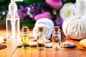 Spa concept Essential oil in bottle photo