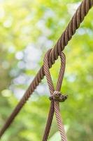 Steel wire rope lifeline on the bridge photo