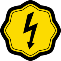 sticker waarschuwing Gevaar elektrisch bliksem logo symbool icoon png