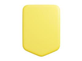 Banner plate 3d render - rectangular shaped yellow plaque with empty space for text for promotion and advertising poster photo