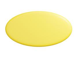 bandera plato 3d hacer - oval conformado amarillo placa con vacío espacio para texto para promoción y publicidad póster. foto