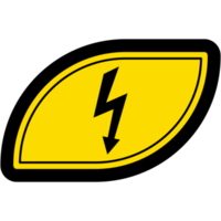 pegatina advertencia peligro eléctrico relámpago logo símbolo icono png