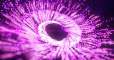 Abstract flying in a spiral in a whirlwind purple bright luminous particles magical energy, abstract background photo