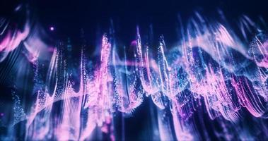 Abstract moving blue and purple futuristic particles and dots energetic magical with glow and blur effect, abstract background photo