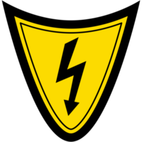 pegatina advertencia peligro eléctrico relámpago logo símbolo icono png