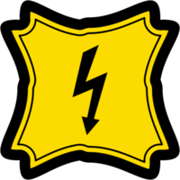 pegatina advertencia peligro eléctrico relámpago logo símbolo icono png