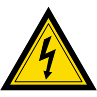 klistermärke varning fara elektrisk blixt- logotyp symbol ikon png