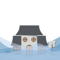 Haus Zuhause auf das Flut Katastrophe Drohung Notfall Evakuierung png