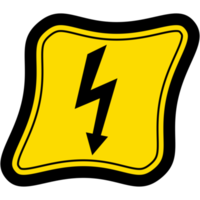 pegatina advertencia peligro eléctrico relámpago logo símbolo icono png