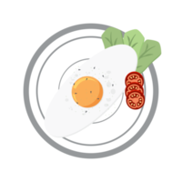 fritte uovo tuorlo friggere servendo cibo lattuga pomodoro su un' piatto png